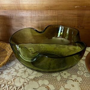 Anchor Hocking Green Glass Bowl